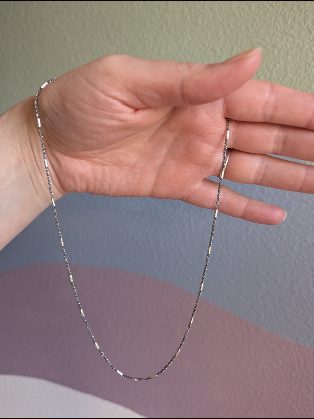 Frieda Rothman Minimal Sterling Silver Station Necklace for Women 18 Inch